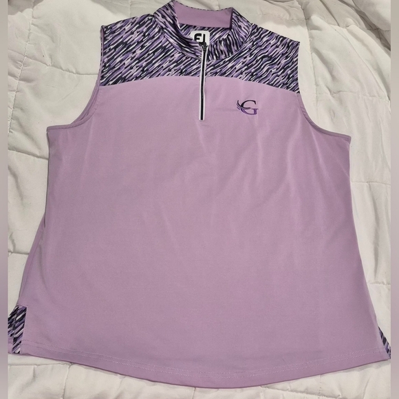 FootJoy Tops - FootJoy Women's Lavender and Patterned Muscle Tee